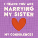 Marrying My Sister Card