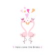 Here come the Brides - same sex wedding card - 1