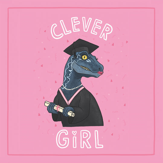 Dinosaur Clever Girl Graduation Card