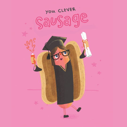 You Clever Sausage Female Graduation Card