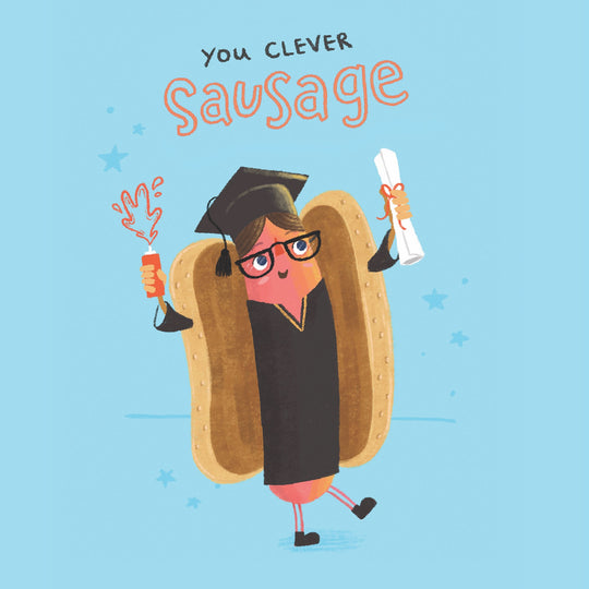 You Clever Sausage Male Graduation Card