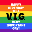 Funny LGBTQ+ birthday card: Very Important Gay! - 1