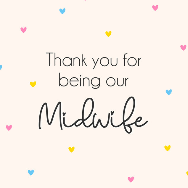 Midwife Thank You Card - For Midwives - Baby Birth - Hearts - 1