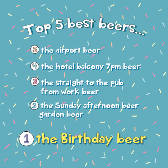 Top 5 Best Beers Birthday Card