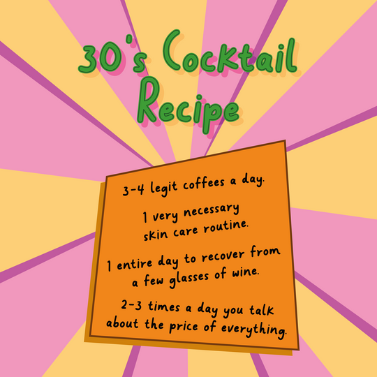 30's Life Cocktail Recipe Birthday Card