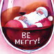 Be Merry Wine Drinking Santa Christmas Card