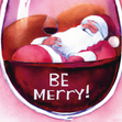 Be Merry Wine Drinking Sleeping Santa Christmas Card - 1