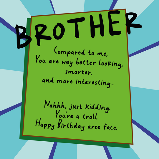 Insulting Troll Brother Birthday Card