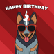 Cool Blue Heeler Dog Birthday Card