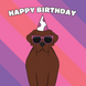 Cool Chocolate Labrador Dog Birthday Card