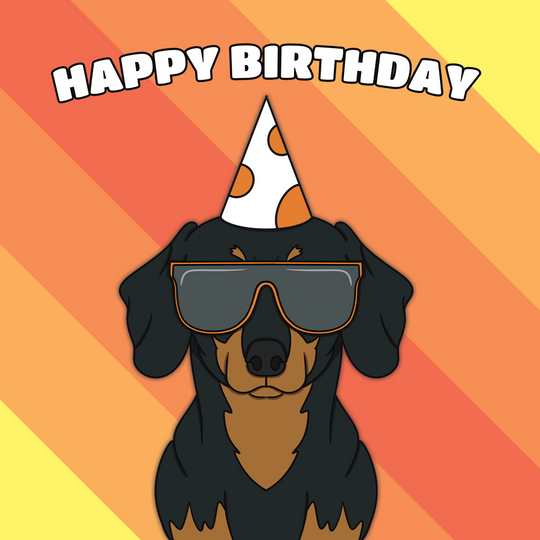 Cool Dachshund Dog Birthday Card
