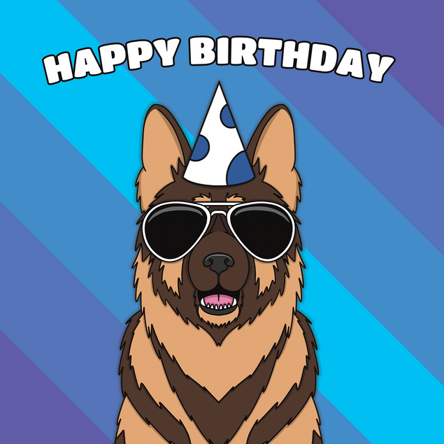 Cool German Shepherd Dog Birthday Card – Boomf