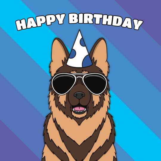 Cool German Shepherd Dog Birthday Card