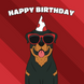 Cool Rottweiler Dog Birthday Card