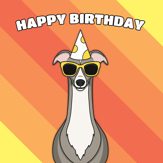 Greyhound Dog Birthday - 1