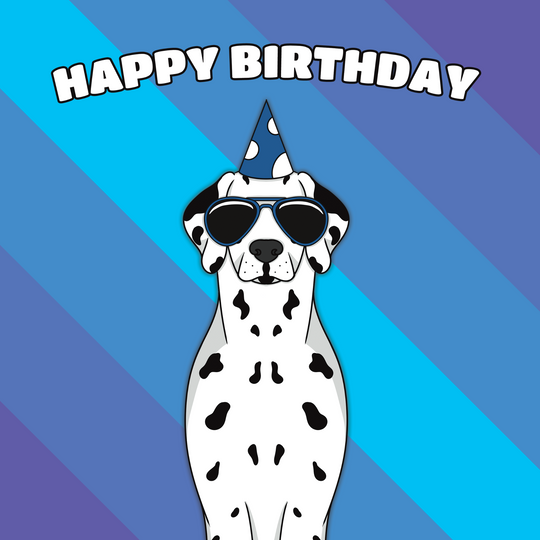 Cool Dalmatian Dog Birthday Card