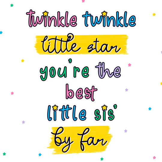 Twinkle Twinkle Little Star Little Sister Card