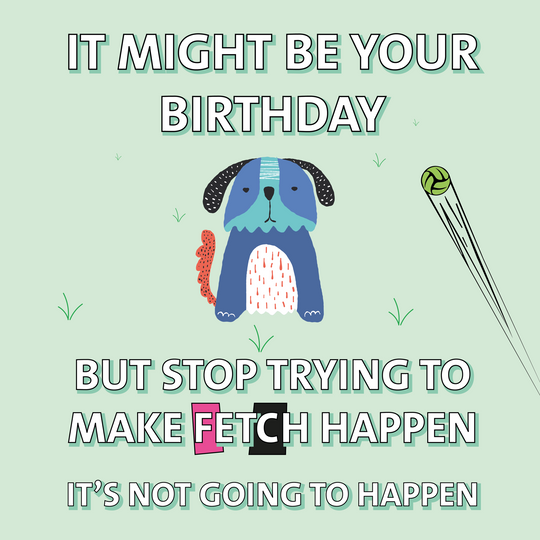 Fetch Dog Mean Girls Birthday Card