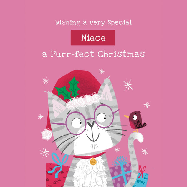 Niece Cat Christmas Card - 1