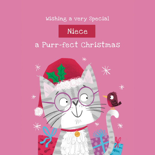 Cute Kitten Niece Christmas Card