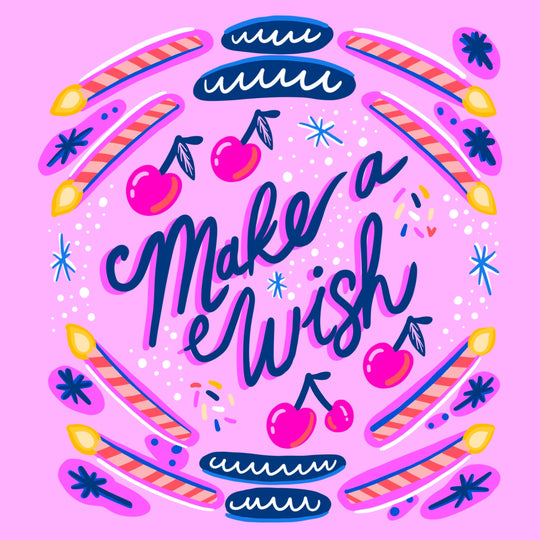 Candles And Cherries Make A Wish Birthday Card