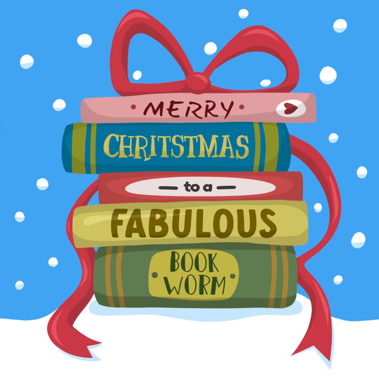 Fabulous Bookworm Christmas Card