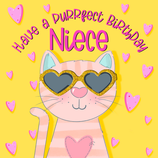 Have a Purrfect Birthday Niece Cool Cat Card