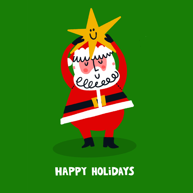  Santa Claus Star Christmas Card - 1