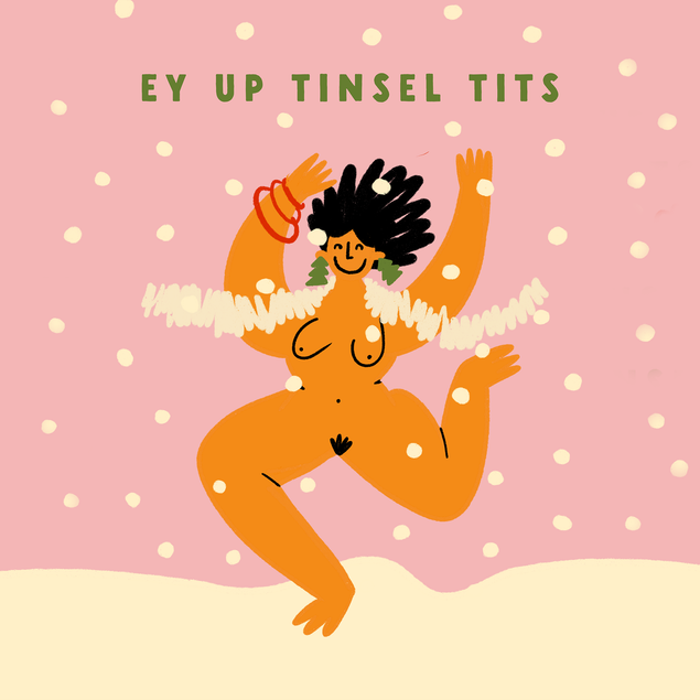 Tinsel Tits Naked Lady Christmas Card - 1