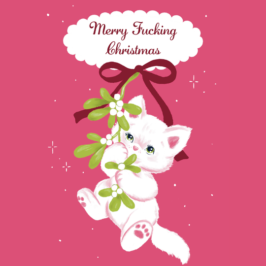 Rude Cat Christmas Card