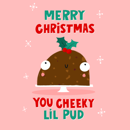 Cute Chocolate Pudding Christmas Card