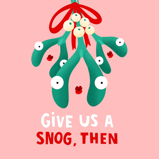 Mistletoe Snog Christmas Card