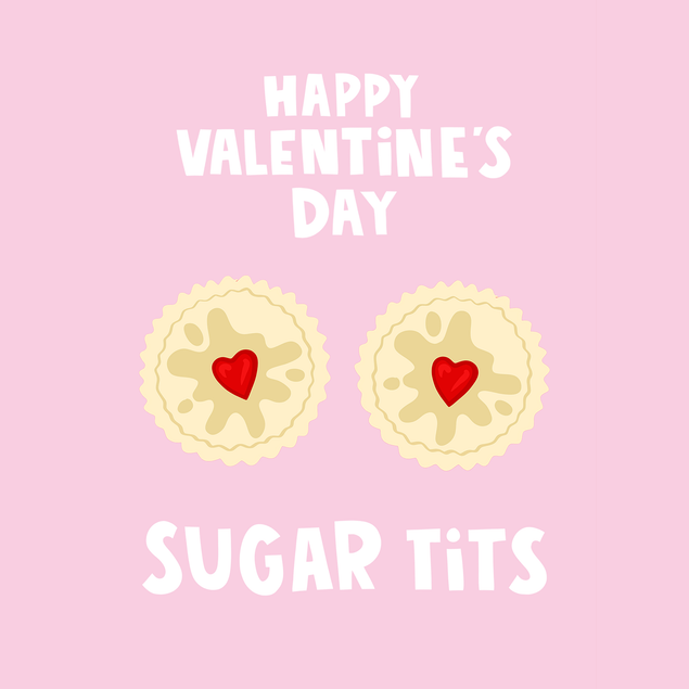 Sugar Tits Jammie Dodger Valentine's Card - 1