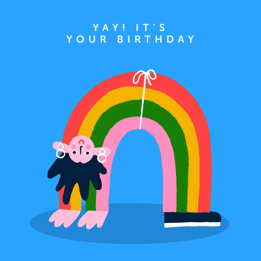 Rainbow Person Birthday Card