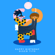 Funny Illustrated Disco Dancing Birthday Card - 1