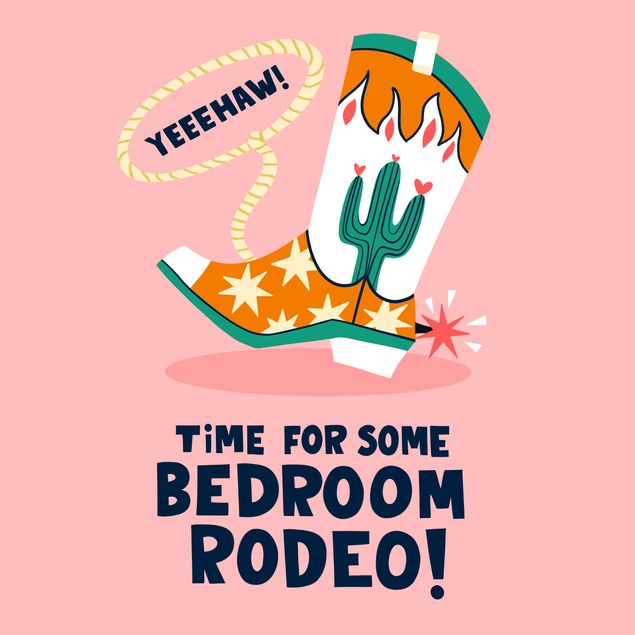 Funny Cowboy Bedroom Rodeo Valentine's Card - 1