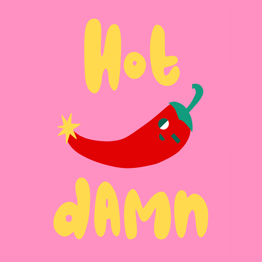 Funny Chilli Pepper Hot Damn Card