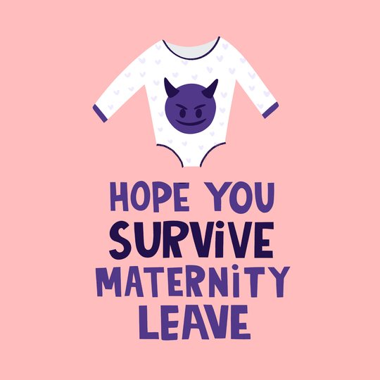 Babygrow Devil Maternity Leave Card