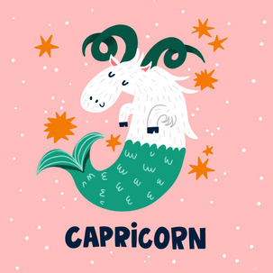 Fun, Quirky Capricorn Star Sign Zodiac Card for Astrology Fans - 1