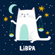 Libra Cat Star Sign Birthday Card