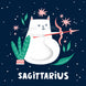 Furry Cat Sagittarius Star Sign Birthday Card