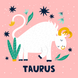 White Bull Taurus Star Sign Birthday Card