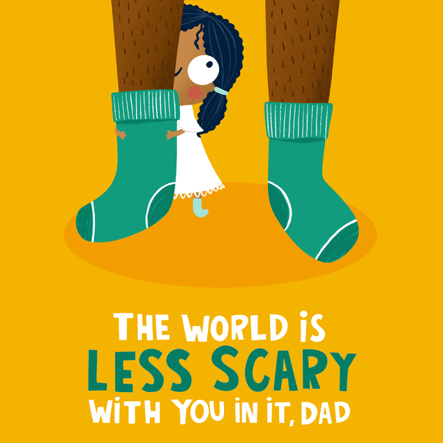 The World Is Less Scary Illustrated Father's Day Card  - 1