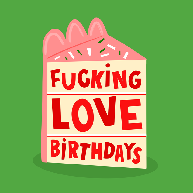 Funny Cake 'Fucking Love Birthdays' Card - 1