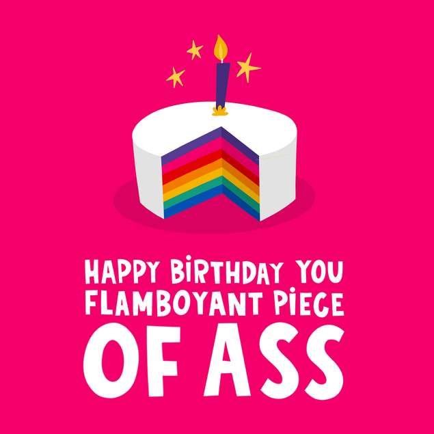 Flamboyant Piece of ASS Birthday Card - 1