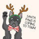 Santa Paws Frenchie Christmas Card