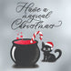 Cute Black Cat Magical Christmas Card