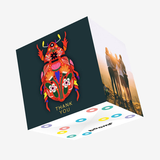 Beatle Bug Thank You Confetti-exploding Greetings Card