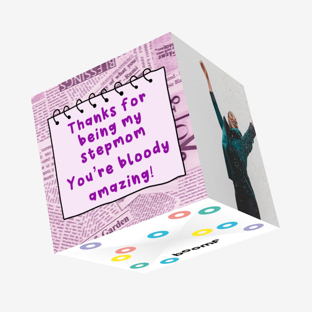 Stepmom, You're Bloody Amazing Mother's Day Confetti-exploding Greetings Card