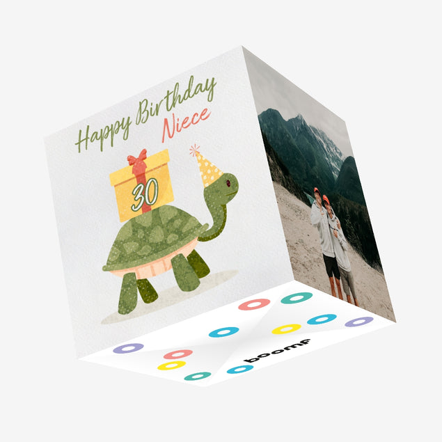 Turtle Niece 30th Birthday Confetti-exploding Greetings Card